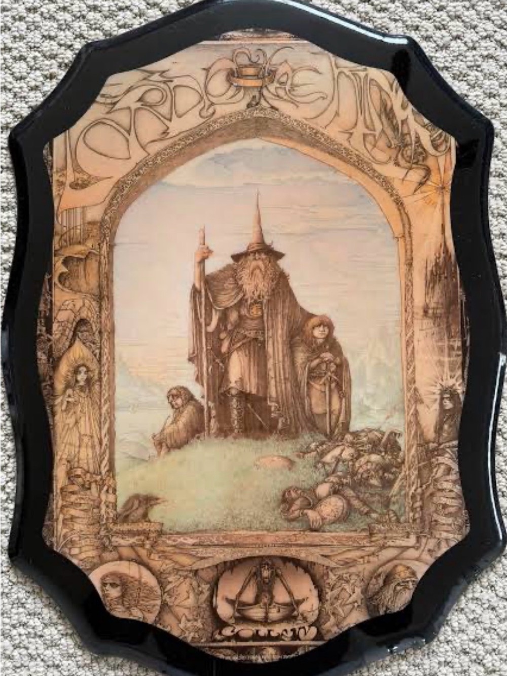 Rare Vintage Jim Cauty Hobbit Plaque